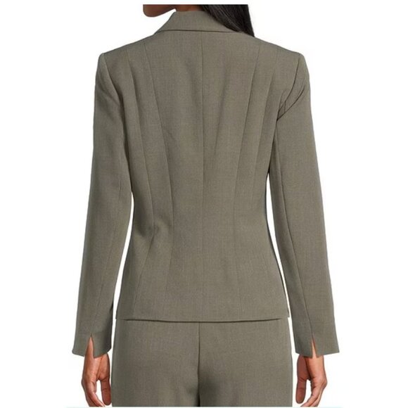 Kasper Plus Size Crepe One-Button Blazer Notch Lapel Dark Sea Stone Size 24 NWT - Picture 2 of 5